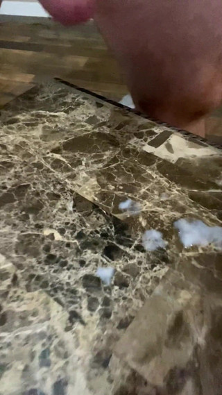 My Big Cock Dumping a Big Cum Load on the Table