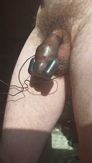 Reality Homemade Electric Stimulation Masturbation Boy Exhibitionist Using a Sleeve Solo Boy