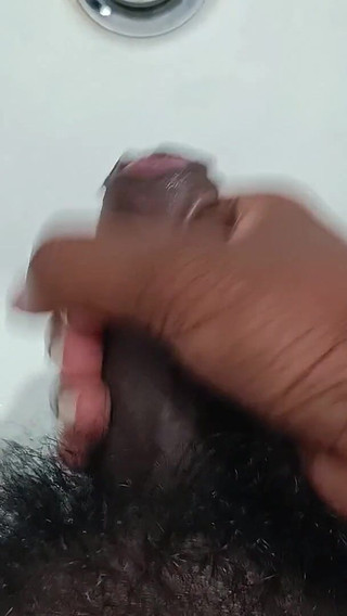 Pink Head Penis Cumming in to the Sink - Tasty Cum From a Chubby Boy