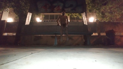 Naked Outdoors on Bus Stop