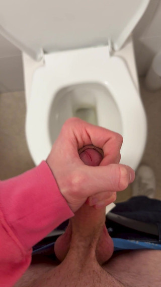 Horny Twink Caught Stroking in the Bathroom