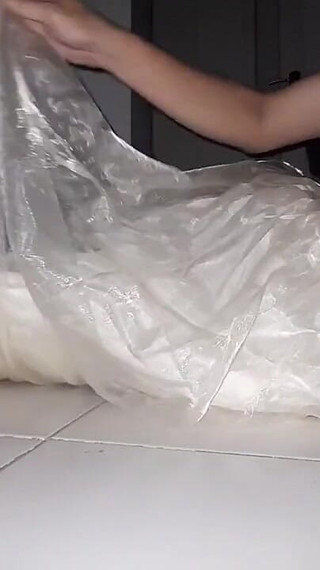 White Bridesmaid Gown Masturbation