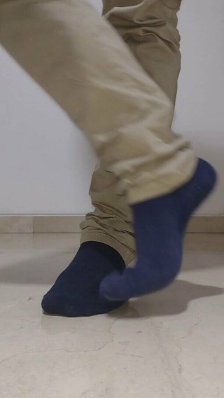 Dark Blue Socks on Latino Feet