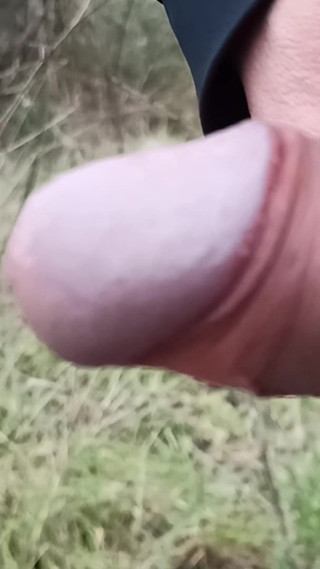 Someone Can See Me! Cum and Pee Outdoors