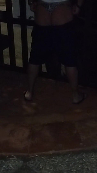 Showing Her Ass Outdoors