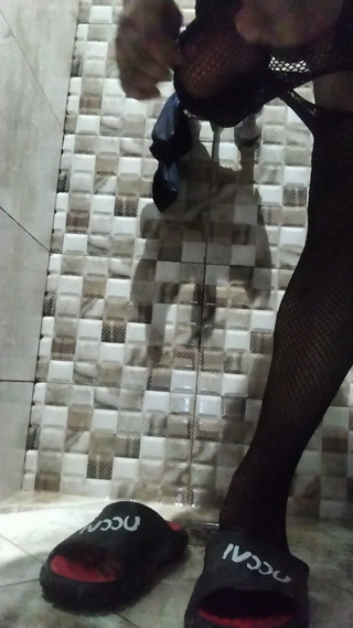 Sissy Gay Crossdresser Wearing Sexy Dress and Masterbating