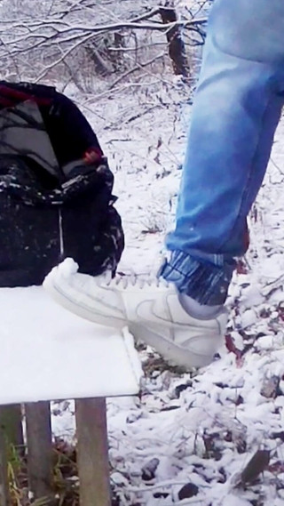 Masturbate in Outdoor in Winter