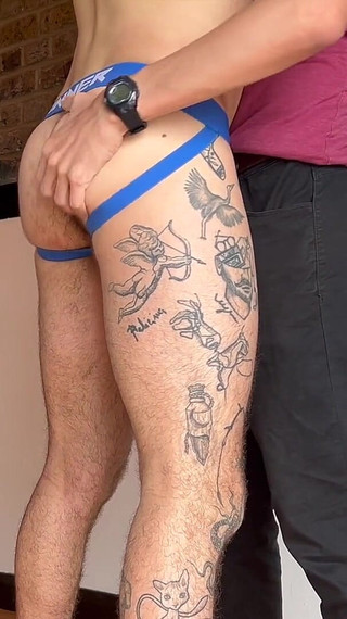 Worshipping Latino Guy with Hung Dick and Big Feet