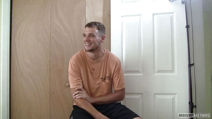 Submissive bottom spit roasted in multiple positions by two straight guys