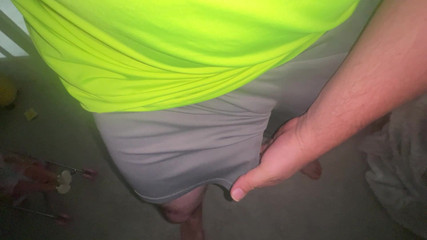 Gray Shorts Bright Shirt