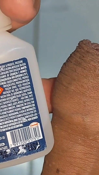 Super Glue on the Glans in the Bathroom at Work.