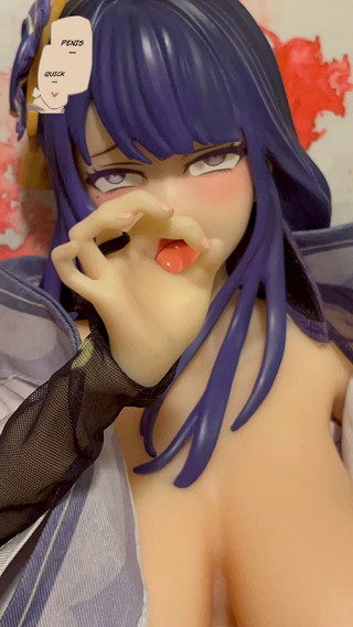 Genshin Waifu Queen Raiden Shogun Gets Dicked Down Good & Face Creamed! 65cm Mini Sex Doll Kemelias