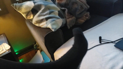 Bear Jerks off in Black Otc Socks - Close up