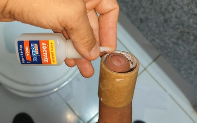 Super Hot Glue Secures the Dick to the Cock Ring