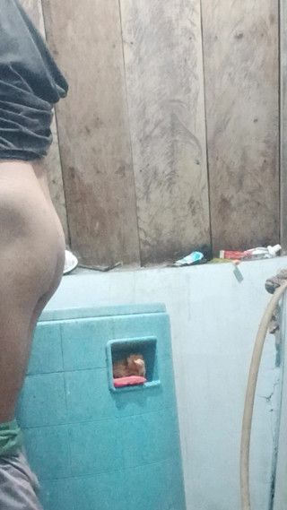Big Dick Again Pissing in the Bathroom