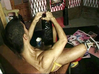 XXL cock playing with dildo and sex toys