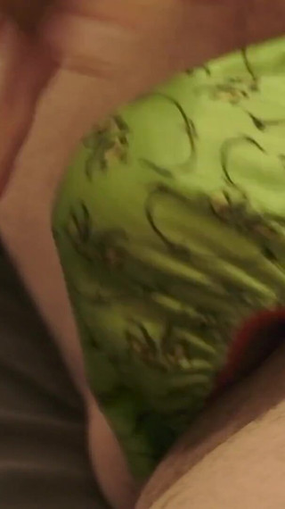 Green Satin Grinch Thong Play