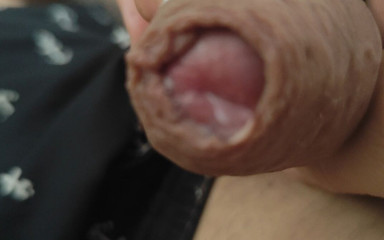 Straight Stepdaddy's Precum Keeps Running Down His Glans