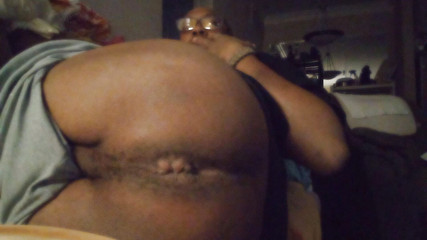 Black ass uncovered and opened